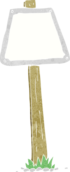 Bir insan tarafından çizilmiş çizgi film tabelası.