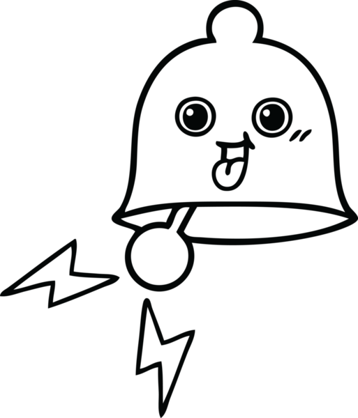 Bir insan tarafından çizilmiş zil karikatürü