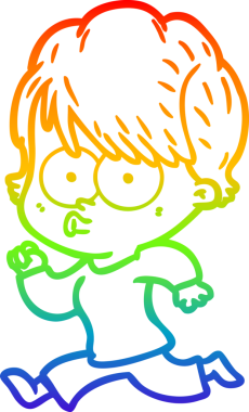 gökkuşağı gradyan çizimi bir insan tarafından çizilmiş bir karikatür kadın