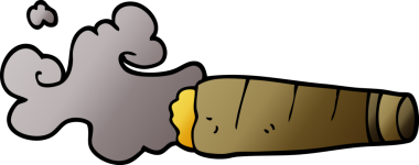 Bir insan tarafından çizilmiş puro içen karikatür.