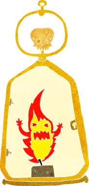 Bir insan tarafından çizilmiş garip bir fener.