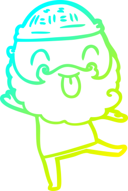 Soğuk gradyan çizgisi, sakallı, dans eden bir adamın bir insan tarafından çizilmiş dili.