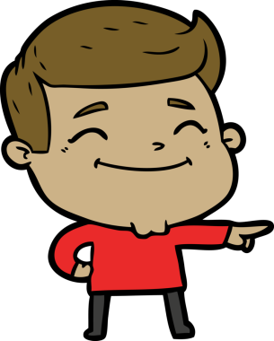 Bir insan tarafından çizilmiş mutlu çizgi film adamı.