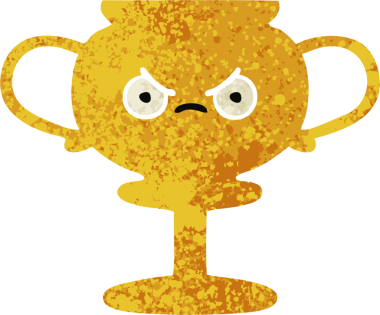 Bir insan tarafından çizilmiş bir kupanın retro illüstrasyon tarzı karikatürü