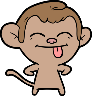 Bir insan tarafından çizilmiş komik çizgi maymun.