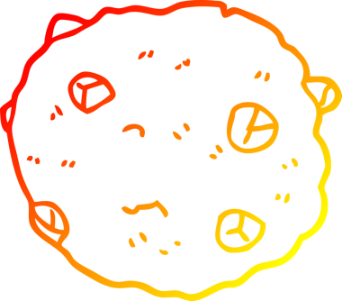 Bir insan tarafından çizilmiş çikolatalı kurabiyenin sıcak çizgi çizimi