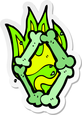 Bir insan tarafından çizilmiş cadılar bayramı kemik numarasının çıkartması.