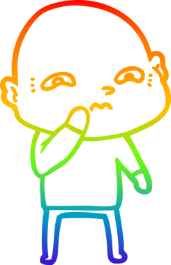 gökkuşağı gradyanı çizimi bir insan tarafından çizilmiş gergin bir adamın çizimi