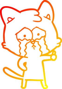 Bir insan tarafından çizilmiş çizgi film kedisinin sıcak çizgi çizimi