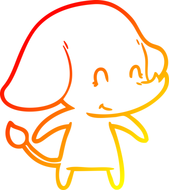 Bir insan tarafından çizilmiş şirin bir fil çizimi.