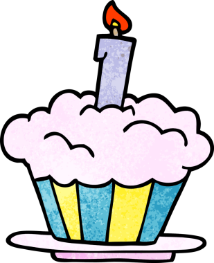 Bir insan tarafından çizilmiş karalama doğum günü pastası.