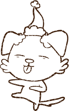 Bir insan tarafından çizilmiş Noel Köpeği Kömürü