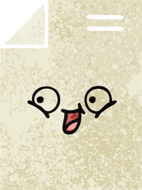 Bir insan tarafından çizilmiş bir kağıdın retro illüstrasyon tarzı karikatürü