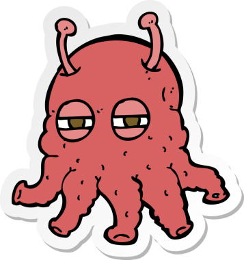 Bir insan tarafından çizilmiş uzaylı suratının çıkartması.