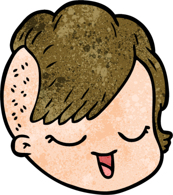 Bir insan tarafından çizilmiş bir kadın yüzü.