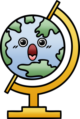 Bir insan tarafından çizilmiş dünyanın gölgeli bir karikatürü.