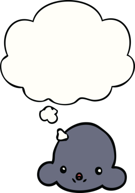 Bir insan tarafından çizilmiş düşünce baloncuklu çizgi film bulutu