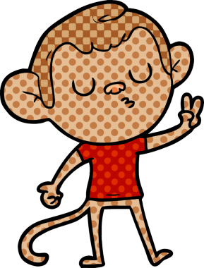 Bir insan tarafından çizilmiş çizgi maymun.