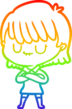 gökkuşağı gradyan çizimi bir insan tarafından çizilmiş bir karikatür kadın