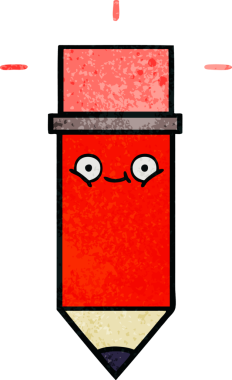 Bir insan tarafından çizilmiş bir kalemin retro grunge doku karikatürü