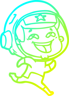 Bir insan tarafından çizilmiş gülen astronotun soğuk gradyan çizimi