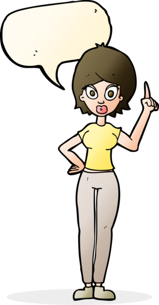 Çizgi filmdeki kadın bir insan tarafından çizilmiş konuşma balonuyla anlatmak istediği şeyi anlatıyor.