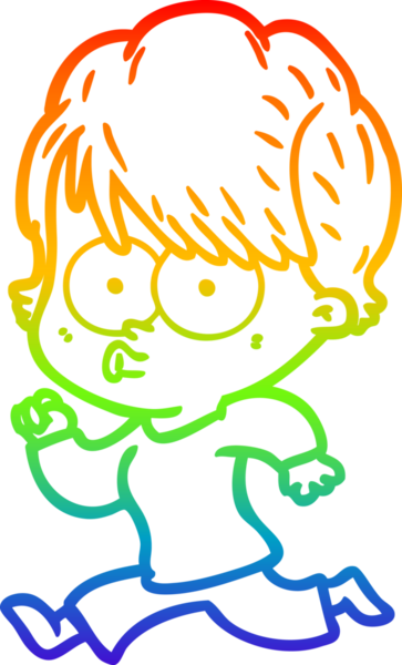 gökkuşağı gradyan çizimi bir insan tarafından çizilmiş bir karikatür kadın