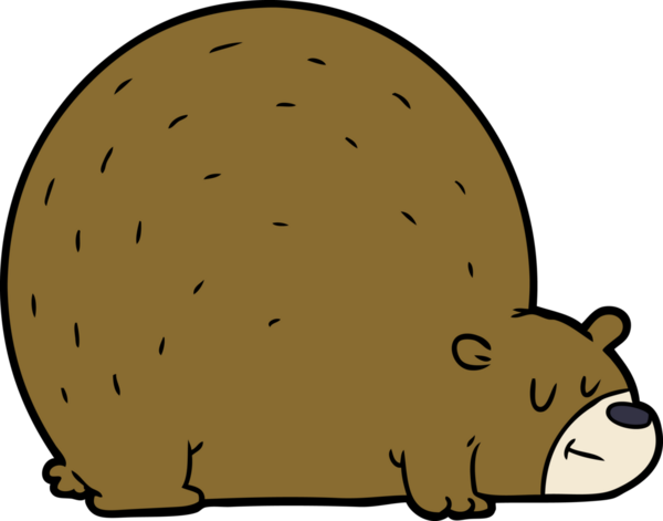 Bir insan tarafından çizilmiş çizgi film ayısı.