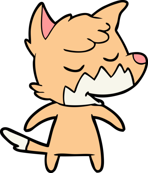 Bir insan tarafından çizilmiş dost canlısı çizgi film tilkisi