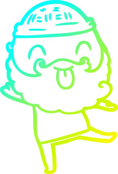 Soğuk gradyan çizgisi, sakallı, dans eden bir adamın bir insan tarafından çizilmiş dili.