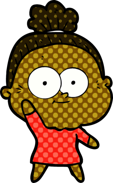 Bir insan tarafından çizilmiş mutlu yaşlı kadın çizgi filmi.