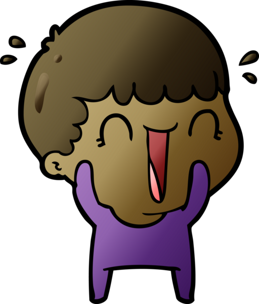 Bir insan tarafından çizilmiş gülen karikatür adam.