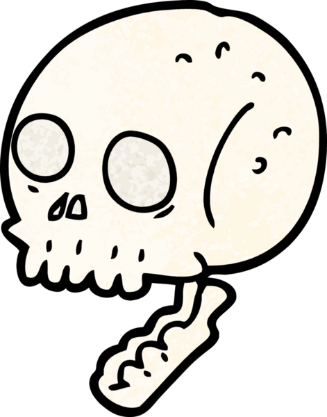 Bir insan tarafından çizilmiş ürkütücü bir kafatası.