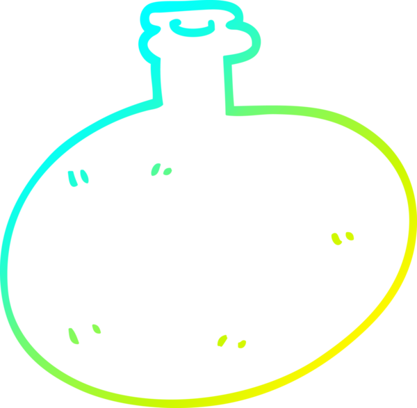 Bir insanın çizdiği çizgi film şişesinin soğuk gradyan çizgisi.