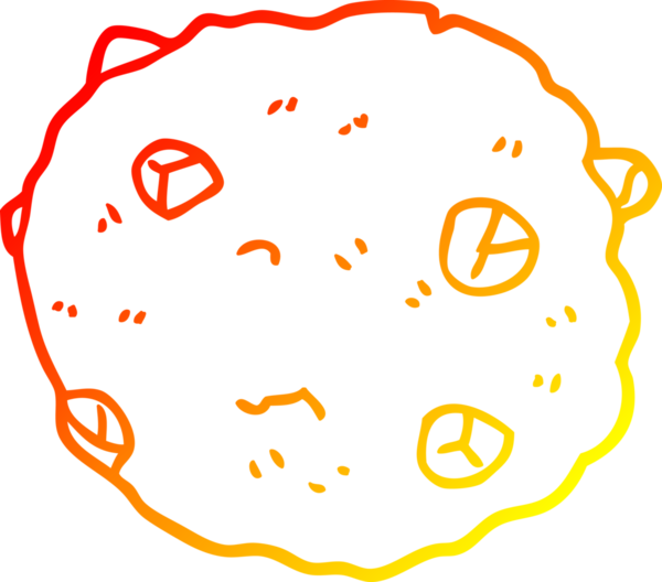 Bir insan tarafından çizilmiş çikolatalı kurabiyenin sıcak çizgi çizimi
