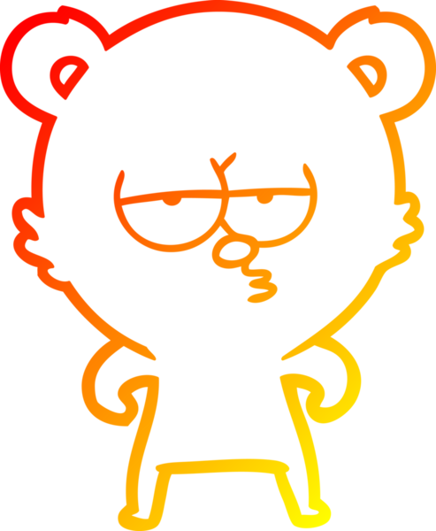 Bir insan tarafından çizilmiş, sıkılmış bir kutup ayısının sıcak çizgi çizimi.