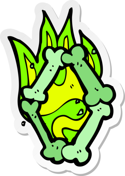 Bir insan tarafından çizilmiş cadılar bayramı kemik numarasının çıkartması.