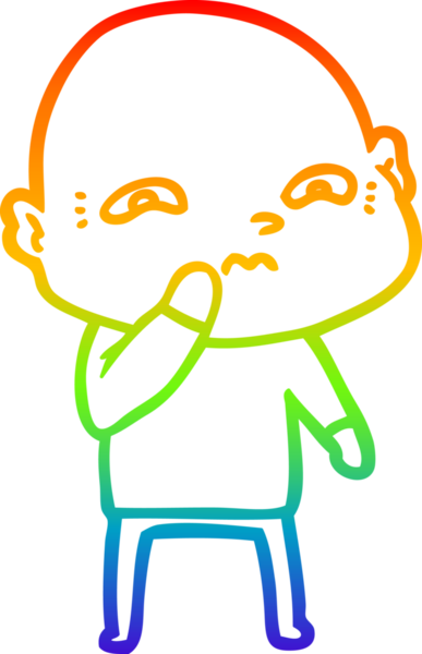 gökkuşağı gradyanı çizimi bir insan tarafından çizilmiş gergin bir adamın çizimi