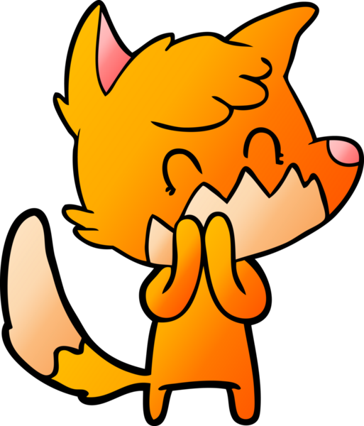 Bir insan tarafından çizilmiş çizgi film dostu tilki.