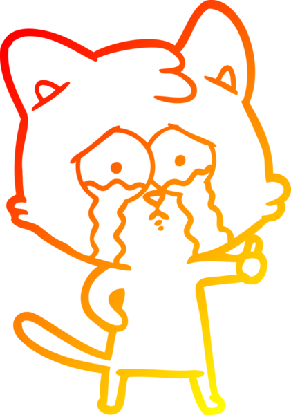 Bir insan tarafından çizilmiş çizgi film kedisinin sıcak çizgi çizimi