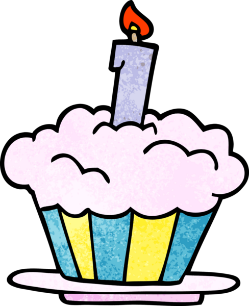 Bir insan tarafından çizilmiş karalama doğum günü pastası.