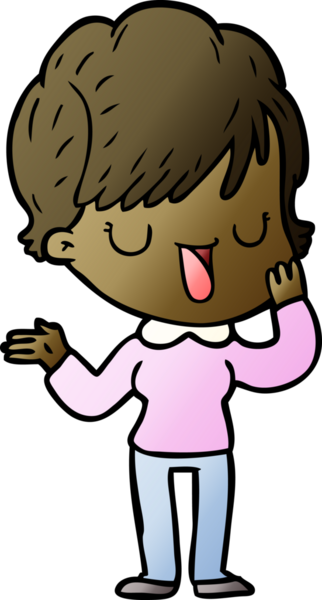 Bir insan tarafından çizilmiş bir karikatür kadın konuşuyor.