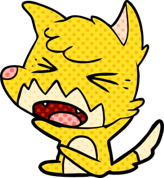 Bir insan tarafından çizilmiş kızgın çizgi film tilkisi.