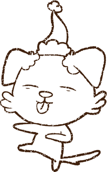 Bir insan tarafından çizilmiş Noel Köpeği Kömürü