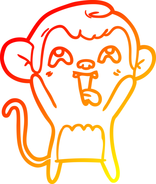 İnsan tarafından çizilmiş çılgın bir çizgi maymunun sıcak çizgi çizimi