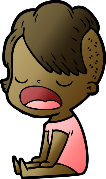 Bir insan tarafından çizilmiş havalı hippi kız çizgi filmi.