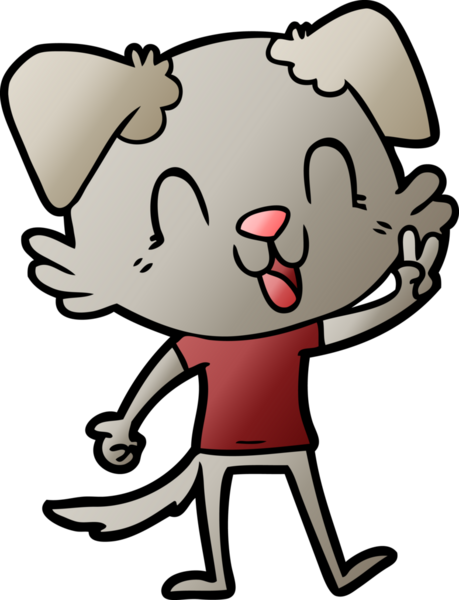 Bir insan tarafından çizilmiş gülen çizgi film köpeği.