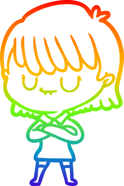 gökkuşağı gradyan çizimi bir insan tarafından çizilmiş bir karikatür kadın