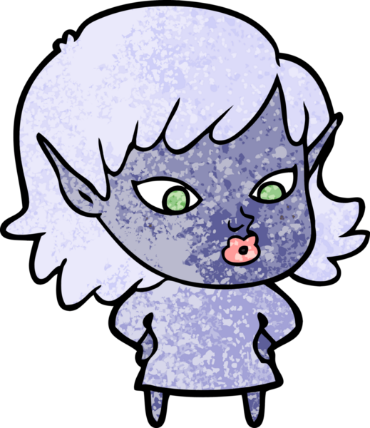 Bir insan tarafından çizilmiş güzel elf kızı.