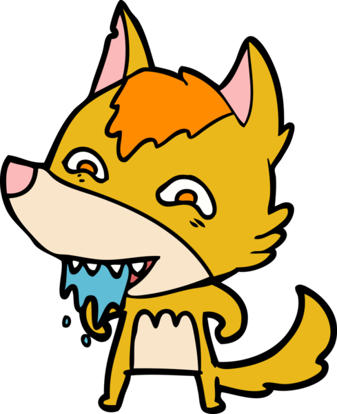 Bir insan tarafından çizilmiş tilki çizgi film karakteri